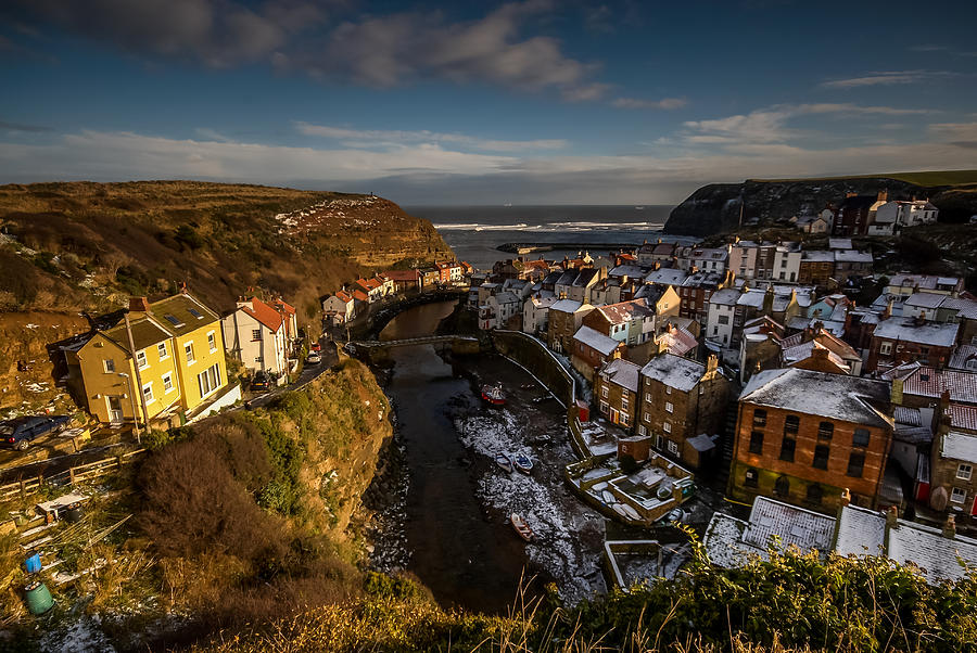 Winter Photograph - Staithes North Yorkshire by Dave Hudspeth