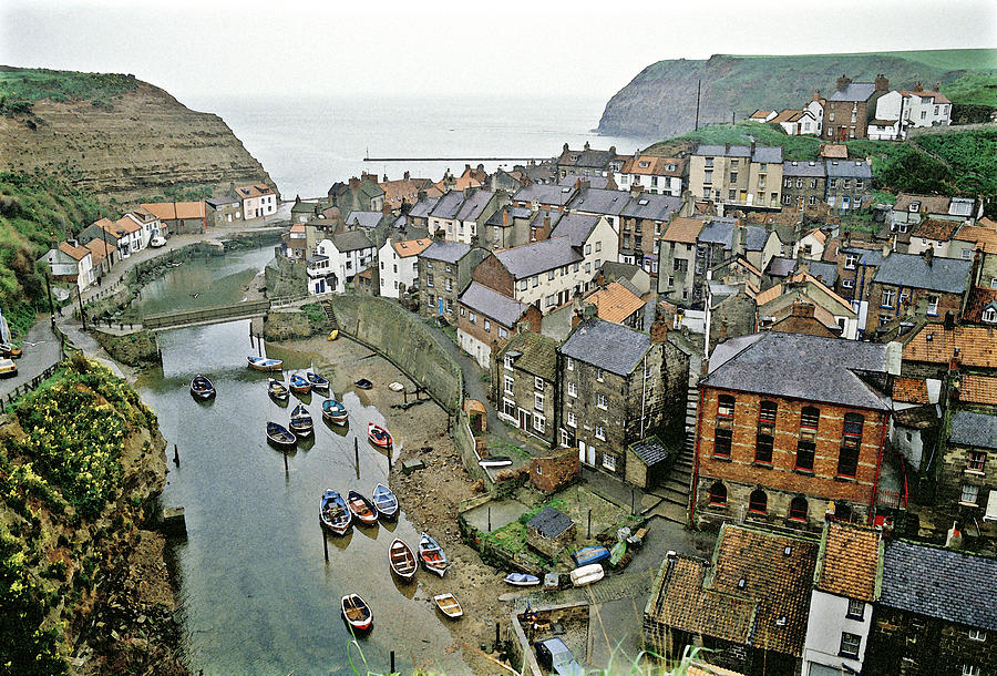 Boat Photograph - Staithes Yorkshire UK 1980s by David Davies