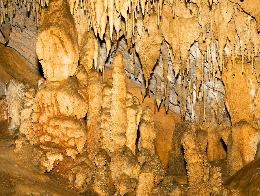 Nature Photograph - Stalactite And Stalagmite Formations by Millard H. Sharp