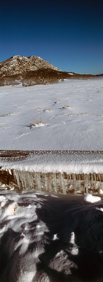 Nature Photograph - Stalactite Of Frozen Water In A Trough by Panoramic Images