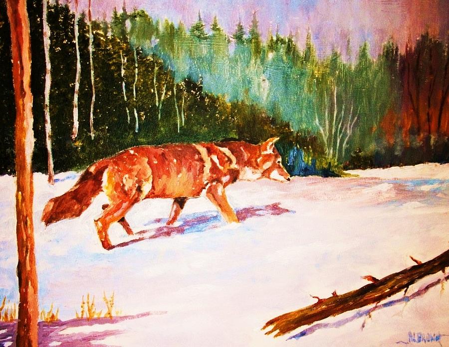 Stalking in Winter Painting by Al Brown