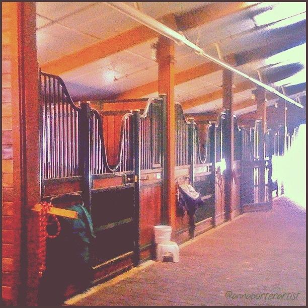 Horse Photograph - Stall Doors In The Red Barn, Stanford by Anna Porter