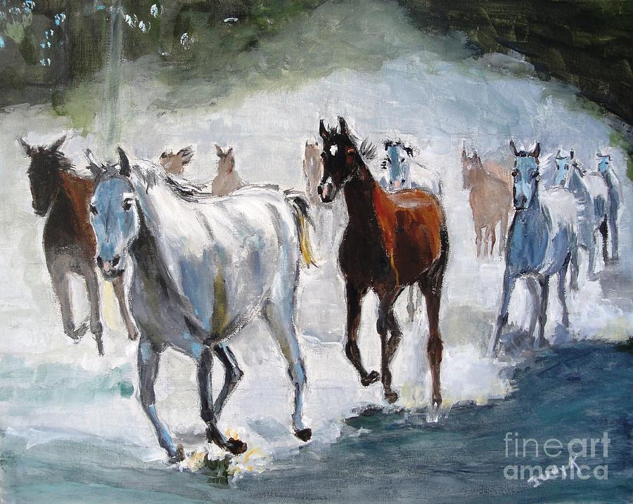 Horse Painting - Stampede by Judy Kay