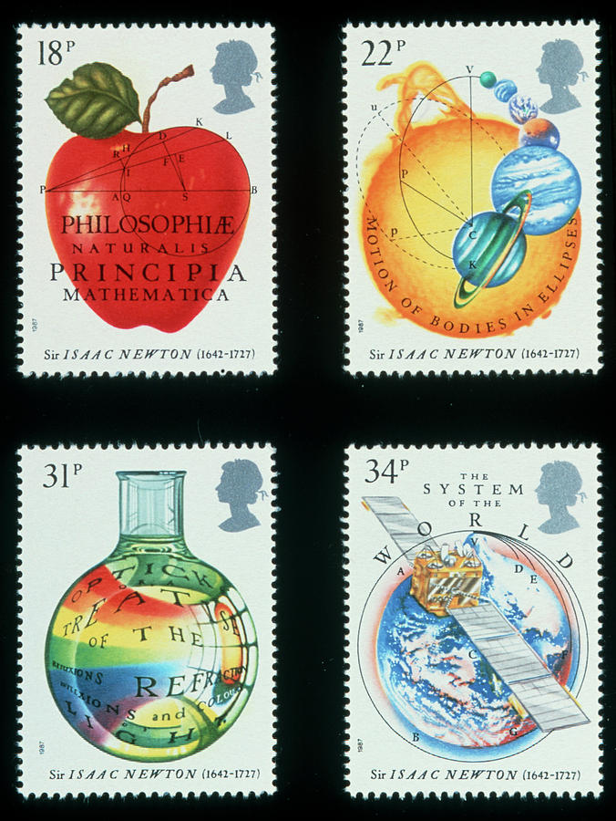 Stamps Celebrating Newtons Principia Photograph by Science Photo Library