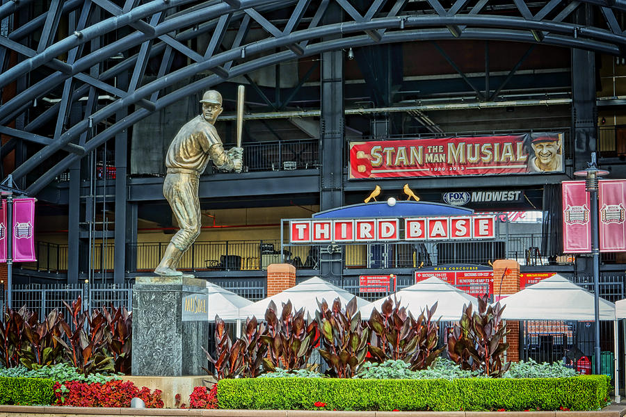 Stan Musial Statue at Busch Stadium St Louis MO by Greg Kluempers