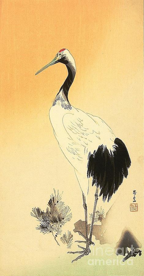 Standing Crane Painting by Thea Recuerdo