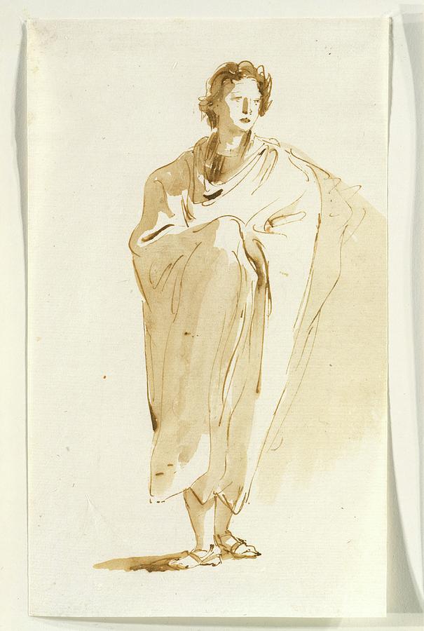 Giovanni Battista Tiepolo Drawing - Standing Figure Of A Youth by Giovanni Battista Tiepolo