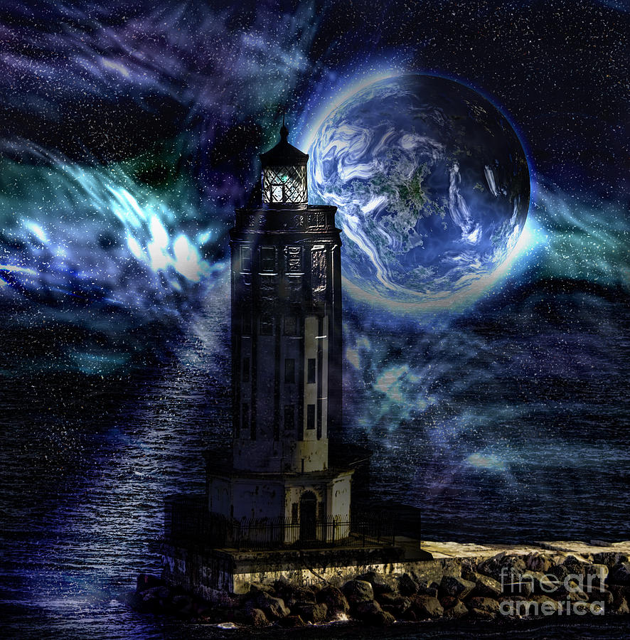Lighthouse Digital Art - Standing Guard by Shirley Mangini