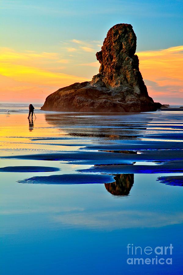 Bandon Beach Photograph - Standing In A Sea Of Blue by Adam Jewell