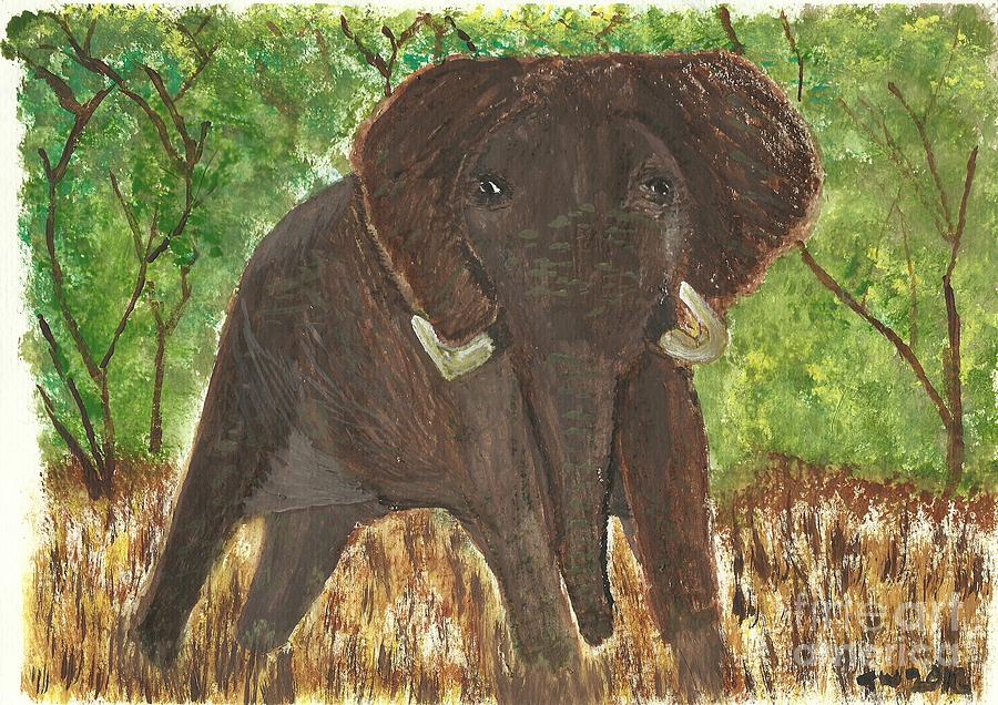 Elephant Painting - Standing My Ground by Tracey Williams