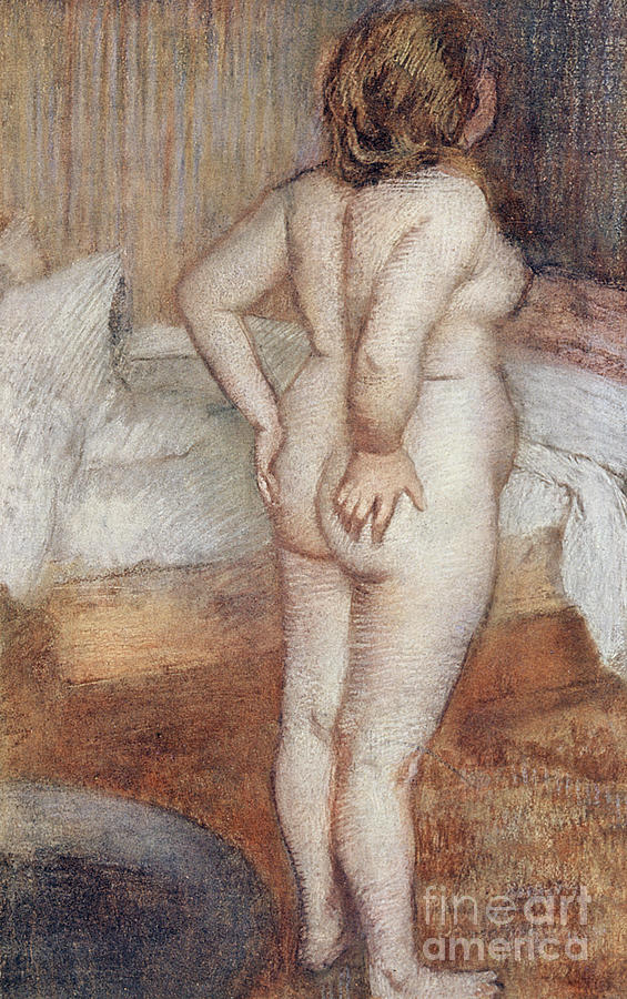 Edgar Degas, Standing Nude Pastel by Edgar Degas