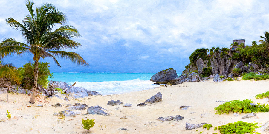Standing On the Beach At Tulum Photograph by Mark Tisdale