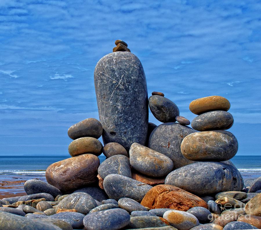 Pebbles Photograph - Standing on the Beach by Pete Moyes