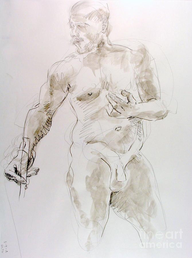 Nude Drawing - Standing posed by Andy Gordon