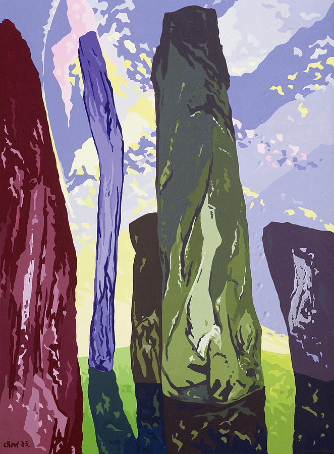 Menhir Photograph - Standing Stones, Callanish, 2003 Gouache On Paper by Derek Crow