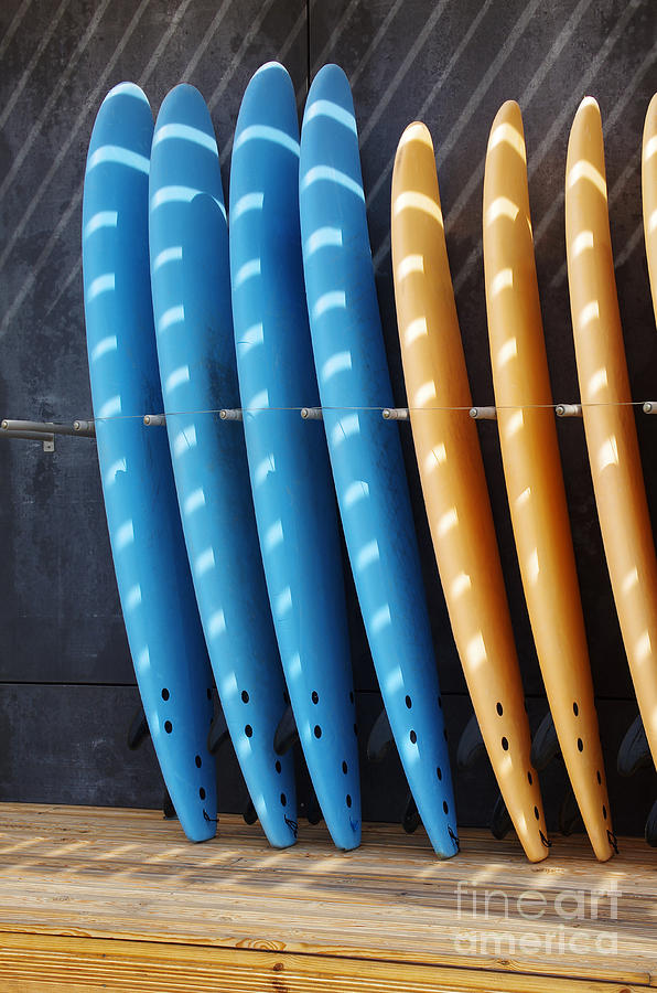 Summer Photograph - Standing Surf boards by Carlos Caetano