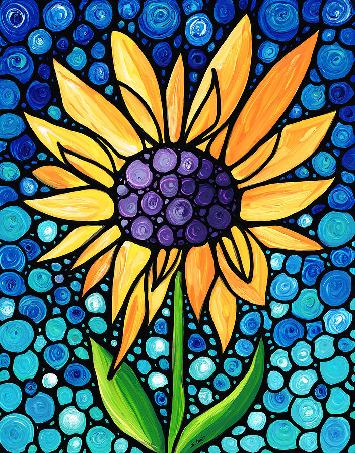 Sunflower Painting - Standing Tall - Sunflower Art By Sharon Cummings by Sharon Cummings