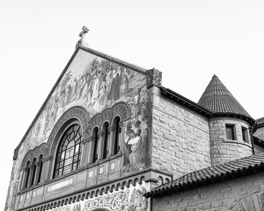 Stanford University Photograph - Stanford Memorial Church In Black And White by Priya Ghose