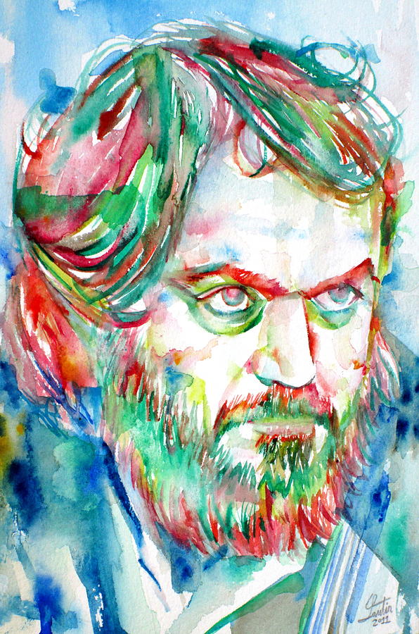 STANLEY KUBRICK watercolor portrait Painting by Fabrizio Cassetta - Pixels