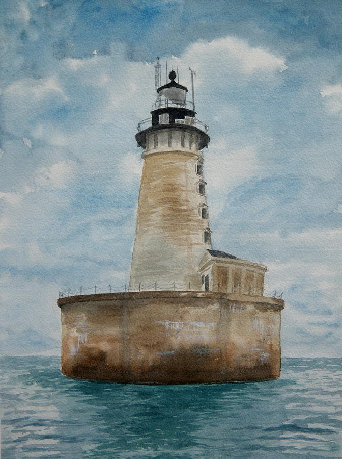 Stannard Rock Lighthouse Painting by Lisa Pope