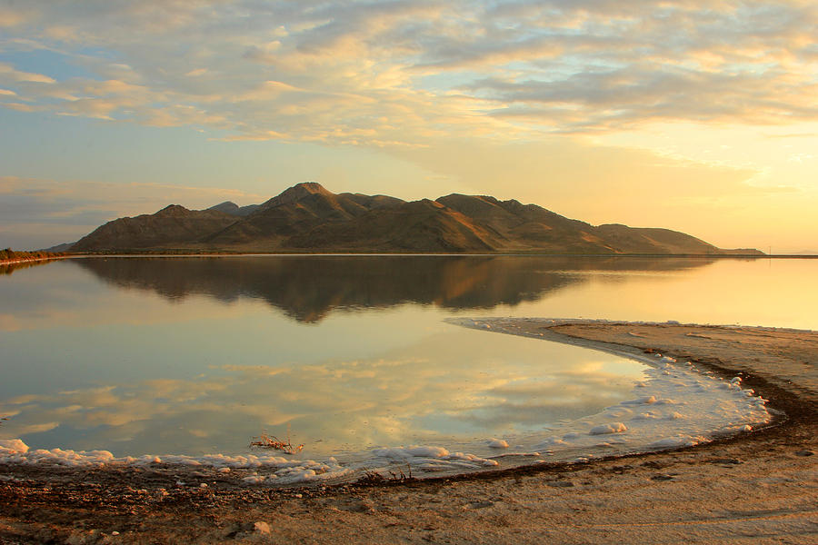 Spring Photograph - Stansbury island on the Great Salt Lake by Wasatch Light