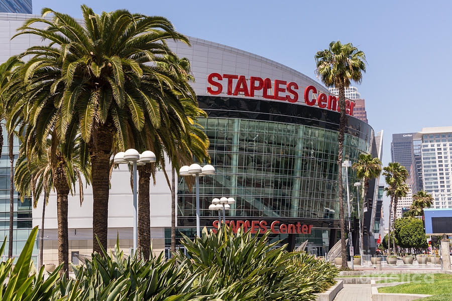 Los Angeles Photograph - Staples Center in Los Angeles California by Paul Velgos