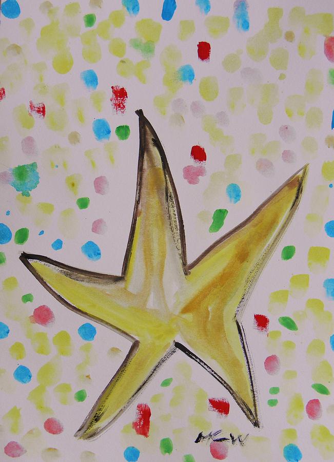 Star Amongst the Sea Glass Painting by Mary Carol Williams