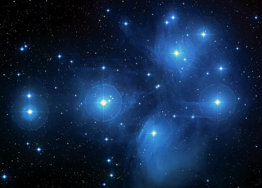 Space Photograph - Star Cluster Pleiades Seven Sisters by Jennifer Rondinelli Reilly - Fine Art Photography