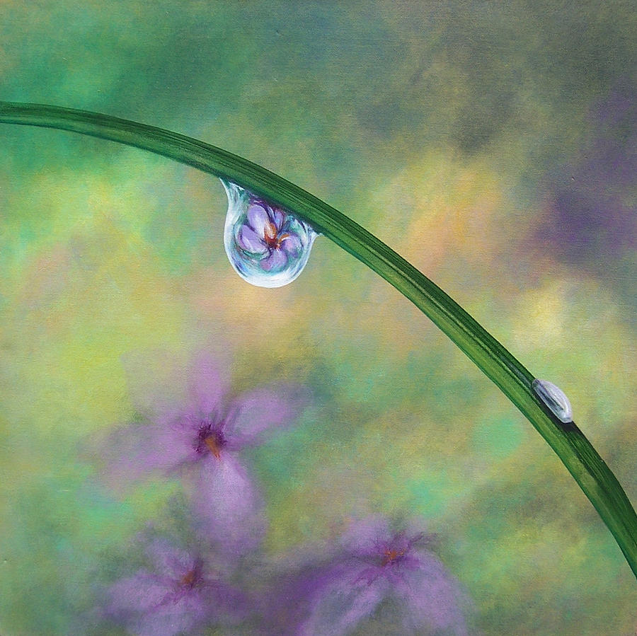 Star Flower Dew Drop Painting by Glenda Stevens - Pixels
