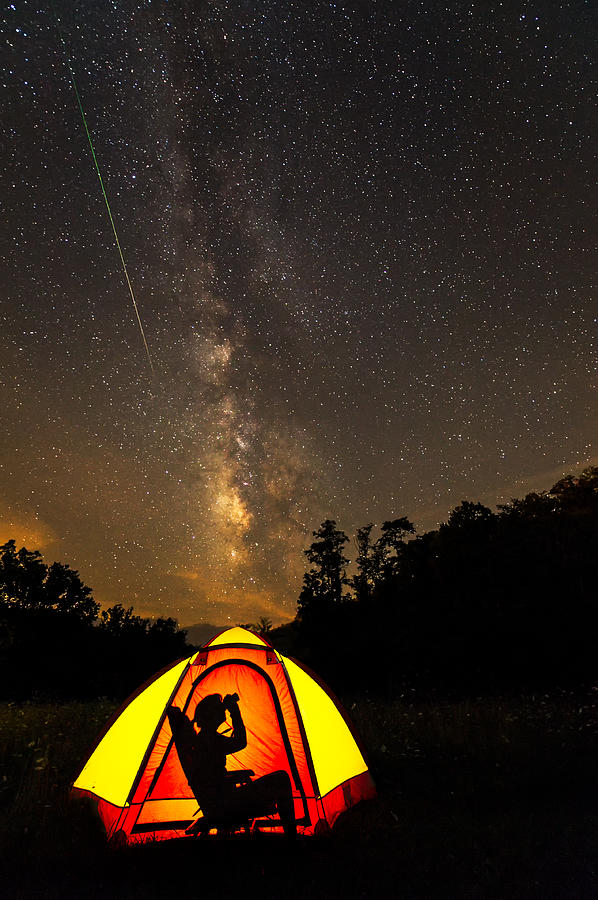 Camper star gazing under the Milky Way Photograph by Kevin Adams - Fine ...