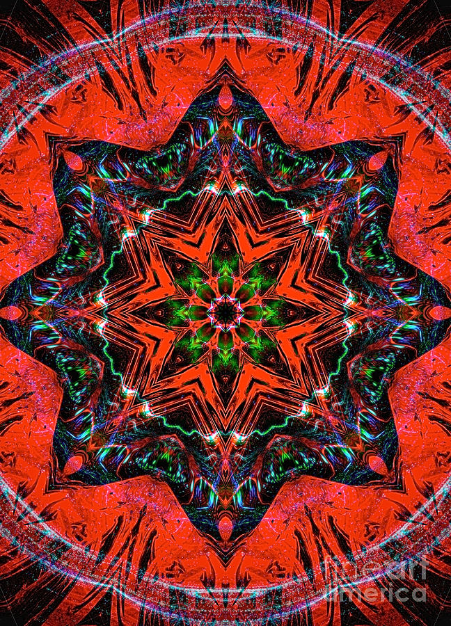 Star Inside Red 1 Digital Art by Gabriele Pomykaj