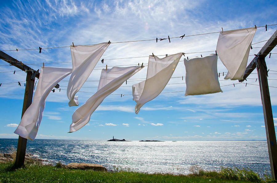 Star Island Clothesline Photograph by Donna Doherty