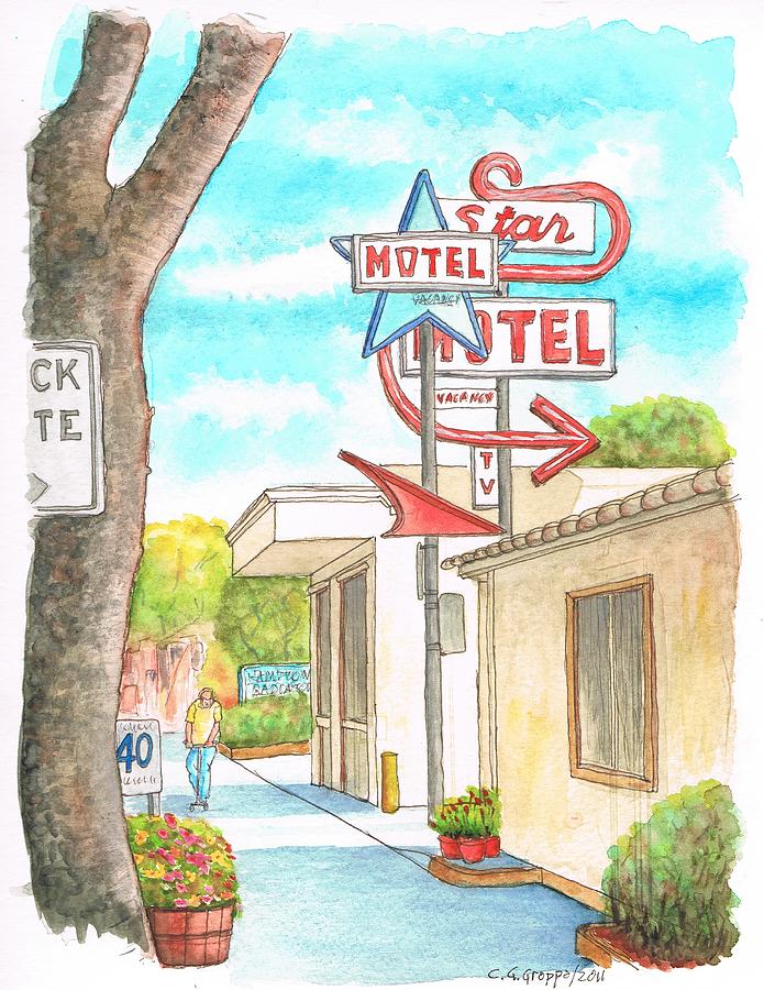 Star Motel in Lompoc - California Painting by Carlos G Groppa