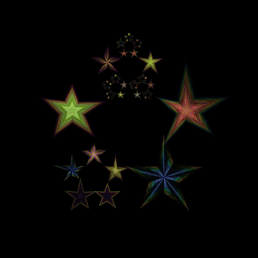 Lyrical Abstraction Digital Art - Star of Stars 01 by Sora Neva