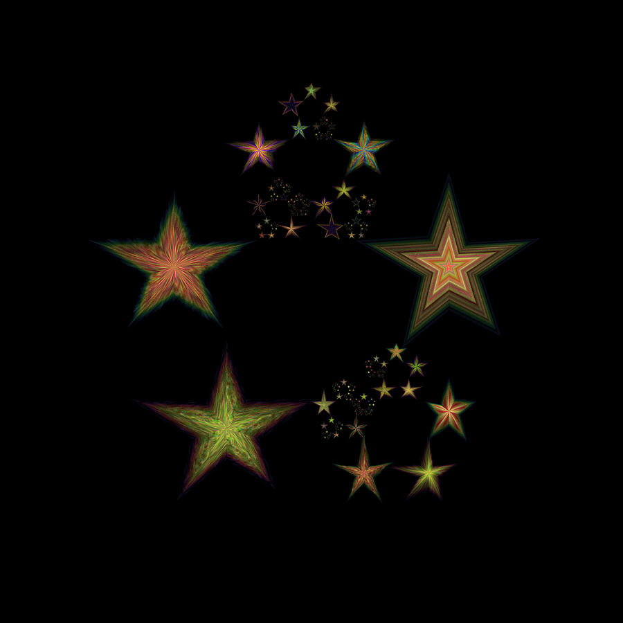 Lyrical Abstraction Digital Art - Star of Stars 02 by Sora Neva