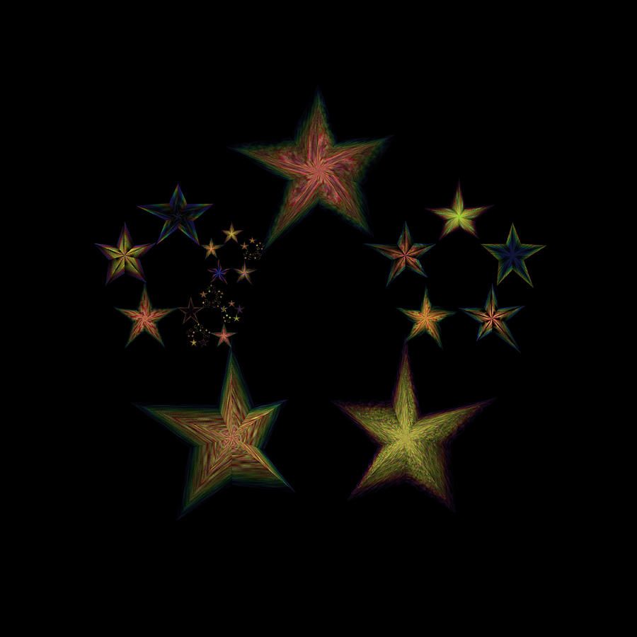 Lyrical Abstraction Digital Art - Star of Stars 13 by Sora Neva
