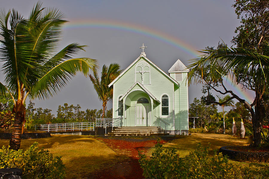 Star Of The Sea Painted Church Hawaii Photograph by Venetia Featherstone-Witty