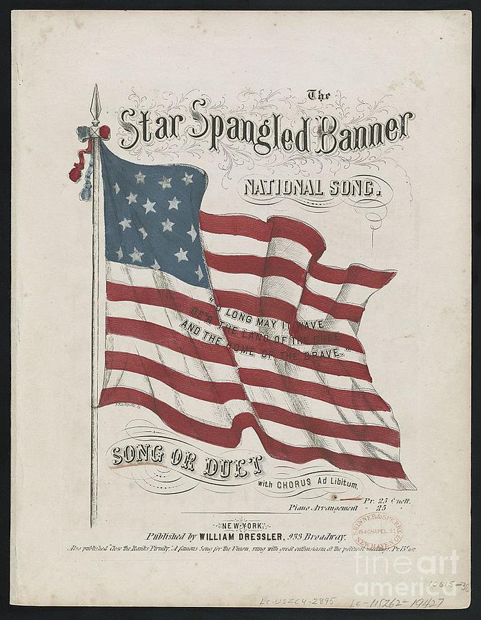 Music Photograph - Star Spangled Banner 1861 by Audreen Gieger