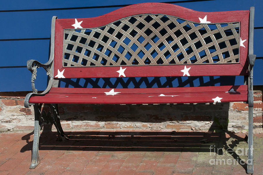 Bench Photograph - Star-Spangled Bench by Lauren Brice Bench Photograph - Star-Spangled Bench by Lauren Brice