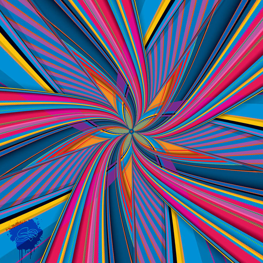 Abstract Digital Art - Star Spin by Lisa Schwaberow