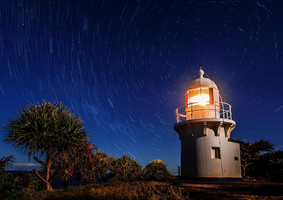 Star Swirl Over Fingal Lighthouse Photograph by Photography By Byron Tanaphol Prukston