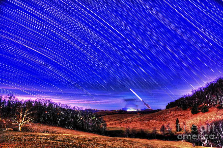 Star Trail Mountains Photograph by Robert Loe