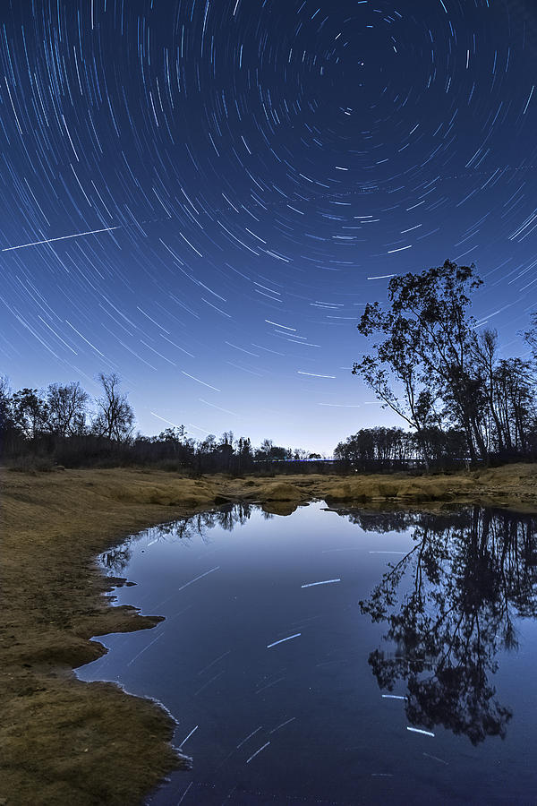 Star Trail Reflection Photograph by Lee Harland