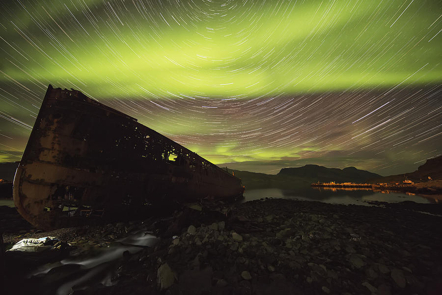 Star Trails And Northern Lights Photograph by Robert Postma