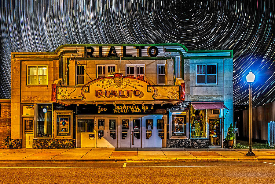 Star trails over the Rialto Photograph by Paul Freidlund