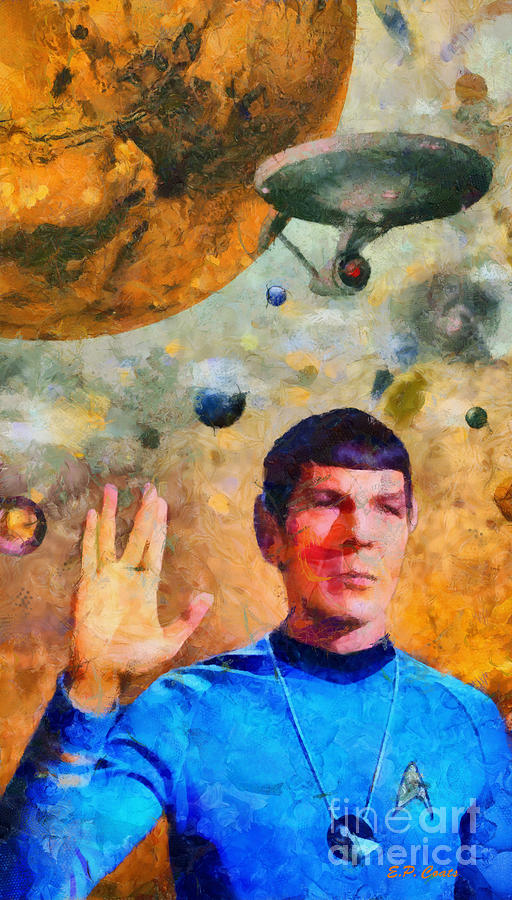 Star Trek Painting - Star Trek-Leonard Nimoy by Elizabeth Coats