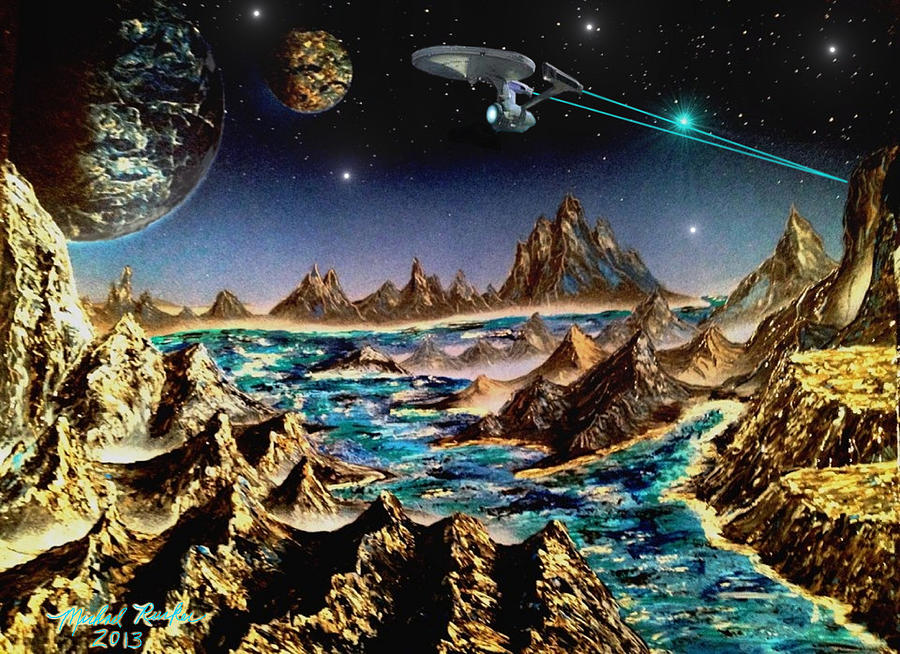 Star Trek - Orbiting Planet Painting by Michael Rucker