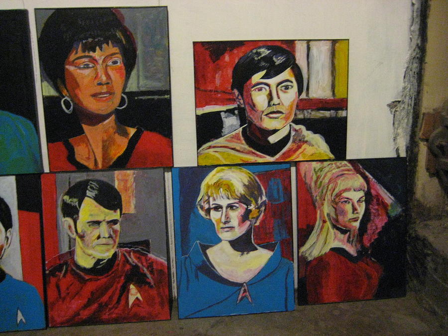 Star Trek Paintings - Uhura Sulu Scotty Chapel Rand Painting by David ...