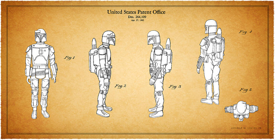 Star Wars Photograph - Star Wars - Boba Fett Patent by Mark Rogan Star Wars Photograph - Star Wars - Boba Fett Patent by Mark Rogan