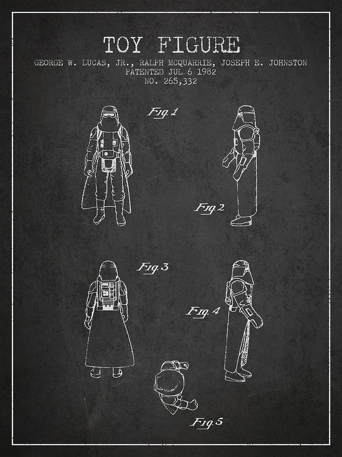Star Wars Darth Vader Patent From 1982 - Charcoal Digital Art